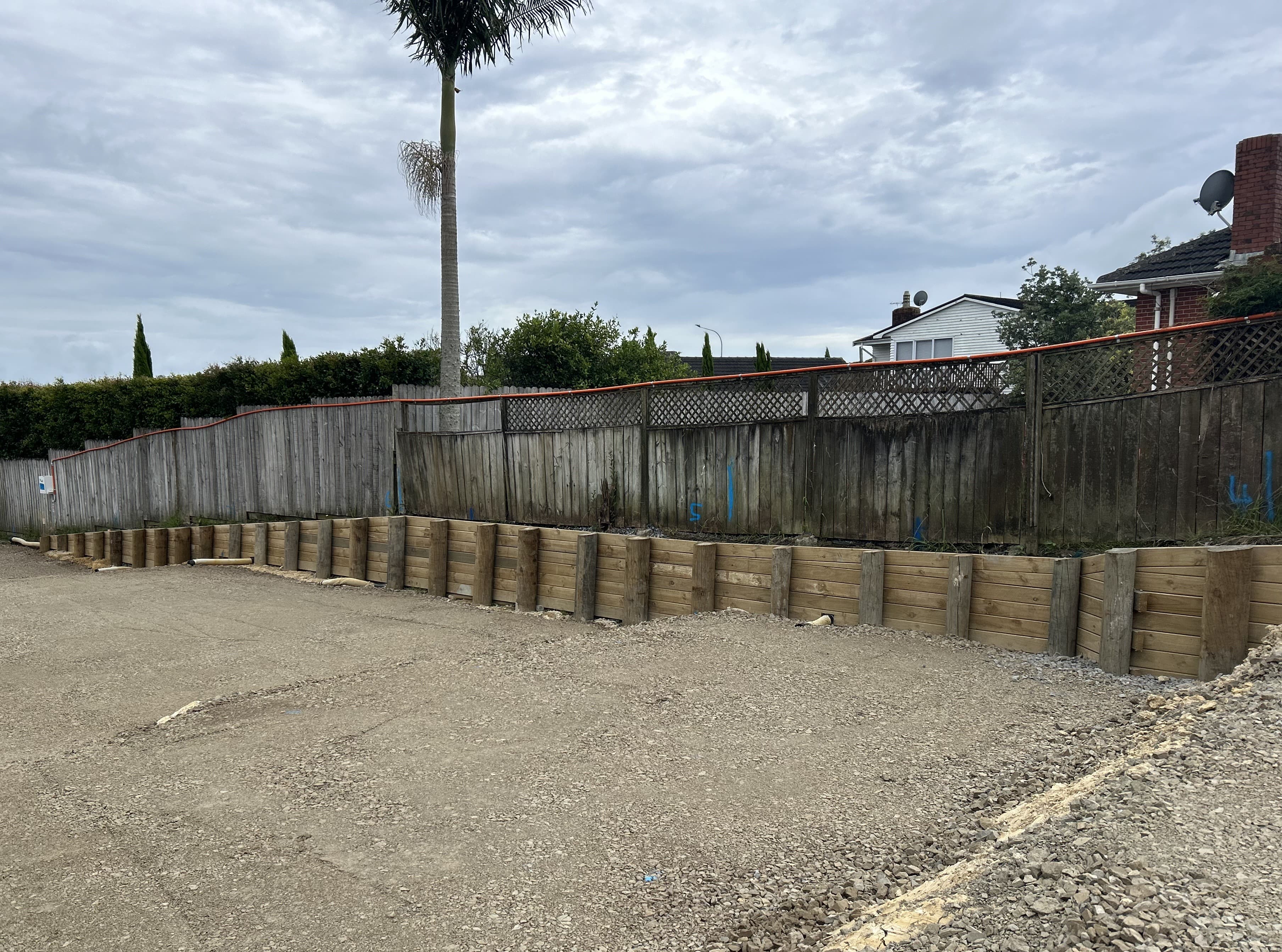 Completed retaining wall